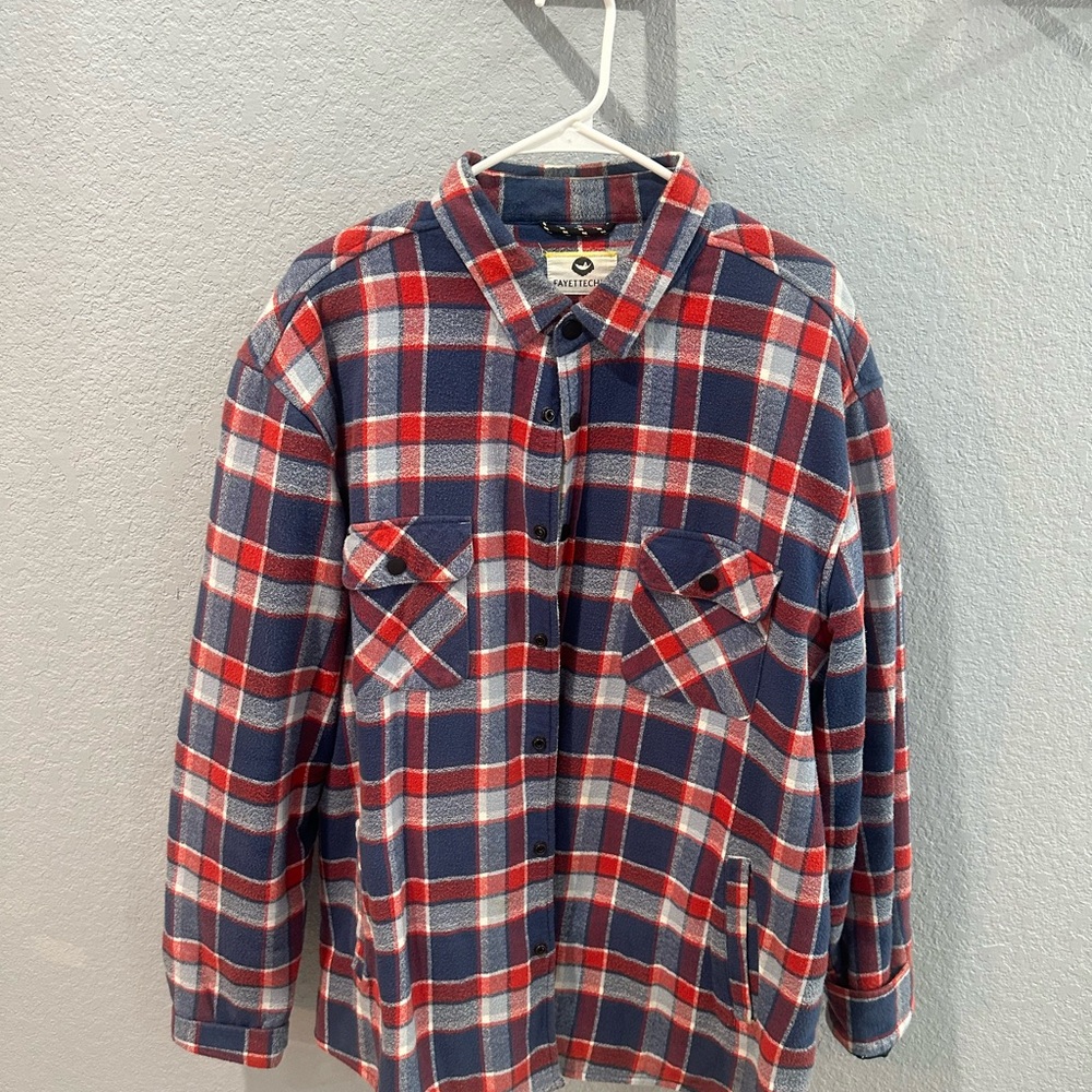 Fleece Lined Plaid Flannel Over Coat